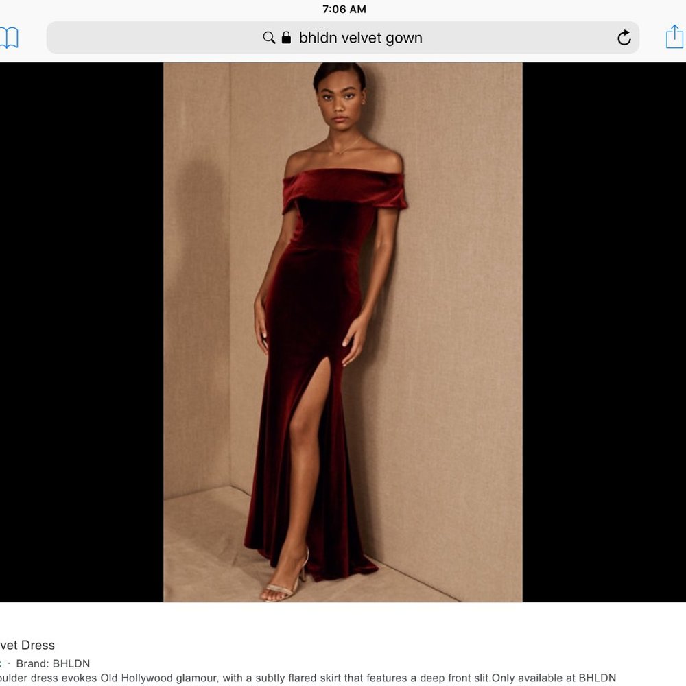 bhldn fawn green velvet dress gown